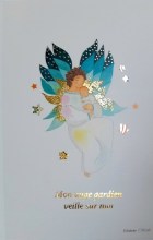 Image de ange gardien avec de la dorure - image souvenir de baptême